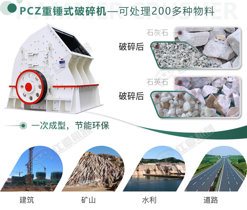 破碎多種物料，應(yīng)用領(lǐng)域廣